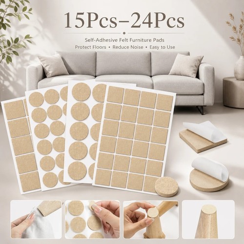 Felt pads 25mm round furniture