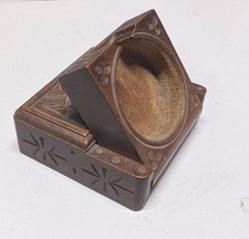 Antique Treen Black Forest wooden pocket watch stand from Baden-Baden