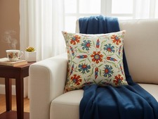 Terracotta Suzani Throw Pillow