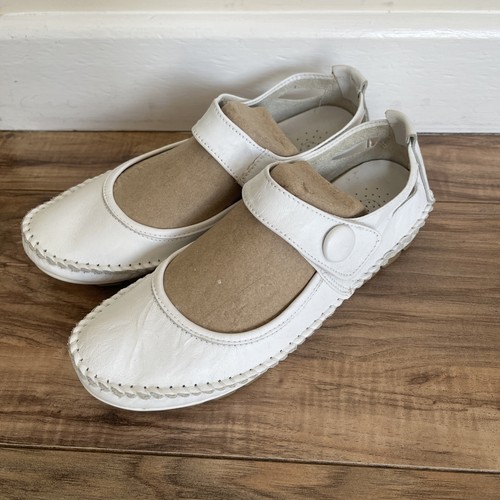 Pavers white leather mary - white,