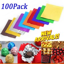 100pc Chocolate Foil Paper Candy Aluminum Wrappers Sweets Package Wedding Decors