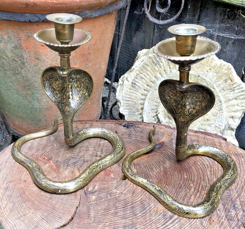 Cobra candlesticks antique - candlesticks,