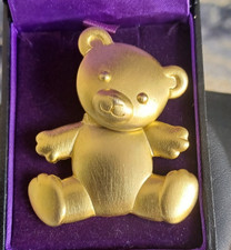 Vintage Signed JJ Jonette Brooch Teddy Bear With Articulated Head Jewellery