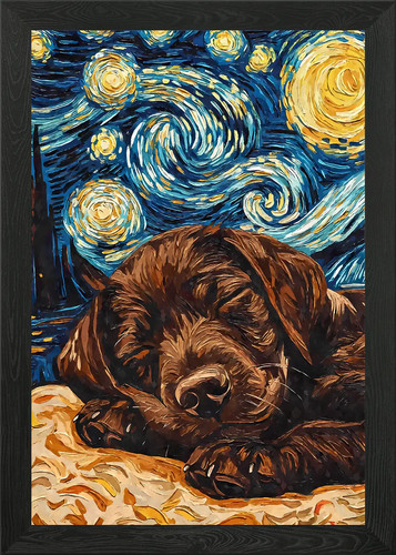 Brown labrador puppy framed - brown,