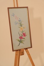 Vintage framed floral textile - floral,
