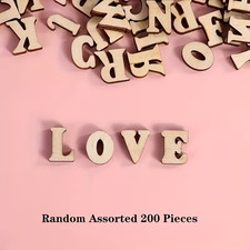 200pcs Wooden Letters Black