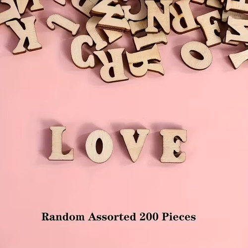 200pcs wooden letters black - 200pcs,