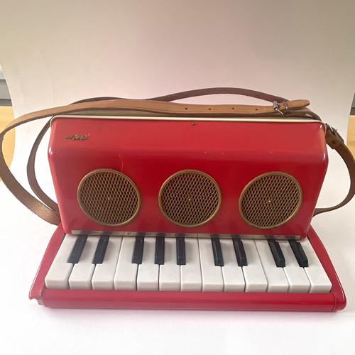 Small red piano accordion - red,