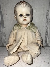 Vintage Pedigree Doll Hard Plastic 15in Halloween scary 