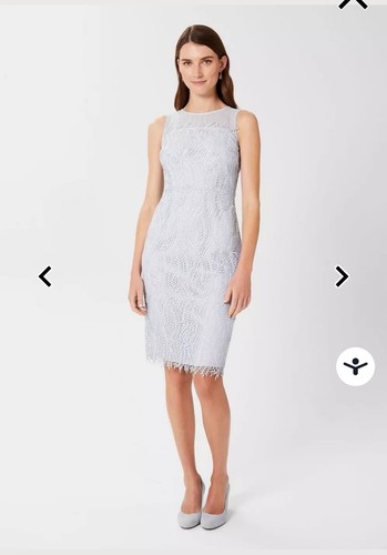 Hobbs blue lace occasion dress - blue,
