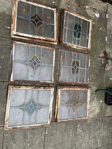 Stained glass leaded - glass, old