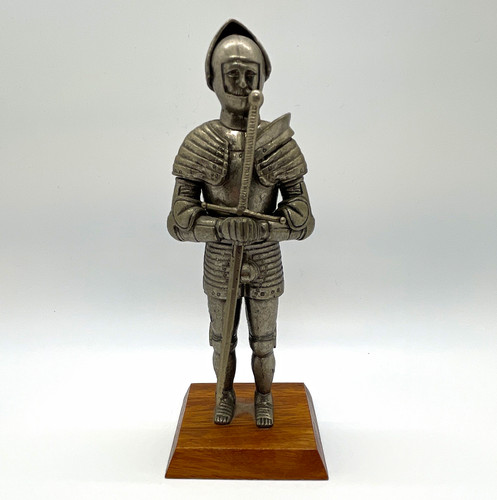 Metal armoured knight figurine - metal,