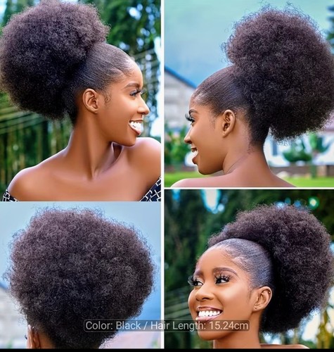 Afro puff drawstring ponytail - afro,