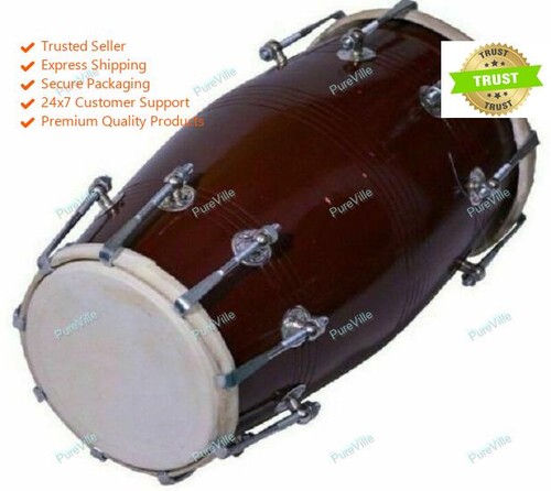 Handmade wood dholak indian - wood,