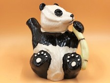 Vintage Beswick Pottery Panda Eating Bamboo shaped teapot.