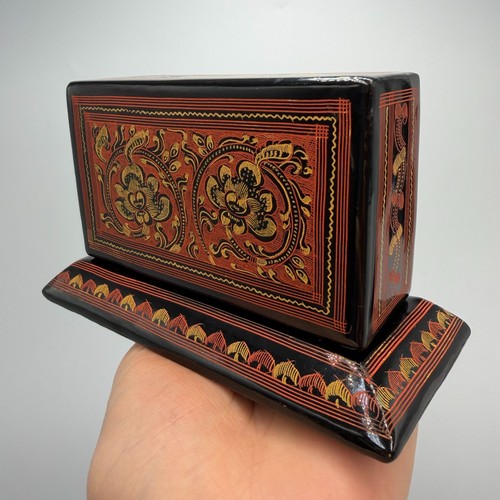 Vintage lacquer desk organizer - lacquer,