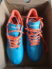 diadora football boots mens  uk  size  8  blue   orange  design  plastic  studs
