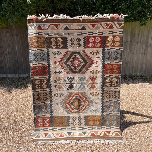 Large kilim rug woven wool - large,
