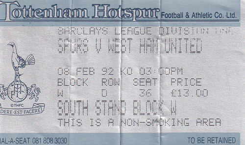 Ticket tottenham west - v, ham