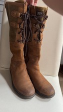 UGG Waterproof Leather Tall Boots UK 6.5 EU 39.5Brown Laceup Riding Winter Boots