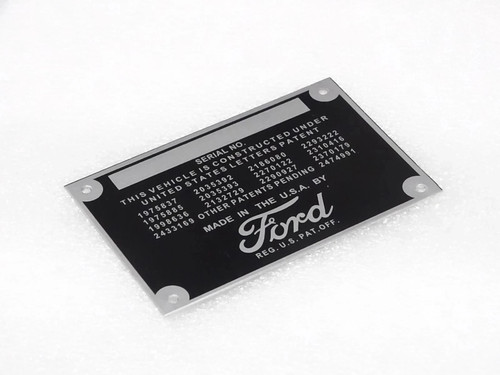 Data plates for - x, vintage