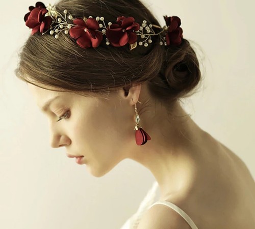 Girls bridesmaids dark red - girls,