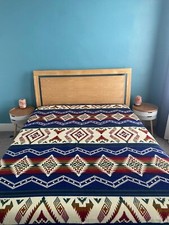 Multi-coloured  alpaca blanket throw