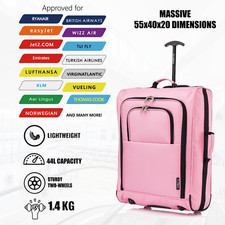 55X40X20 Ryanair Cabin Bag Suitcase Hand Luggage Flight Onboard Case Lightweight