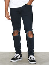 NEW LOOK Mens Cotton Rich Ripped Knee Open Skinny Jeans Waist Sizes 30-36"