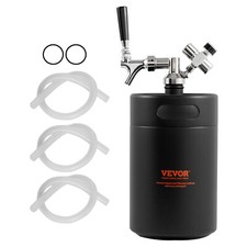 VEVOR Mini Beer Keg 170Oz 5L Pressurized Growler Draft Beer Growler Home Black