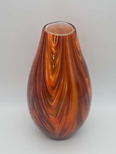 Heavy cased glass vase - cased,