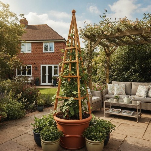 Wooden garden obelisk 5m - wooden, 1.5m