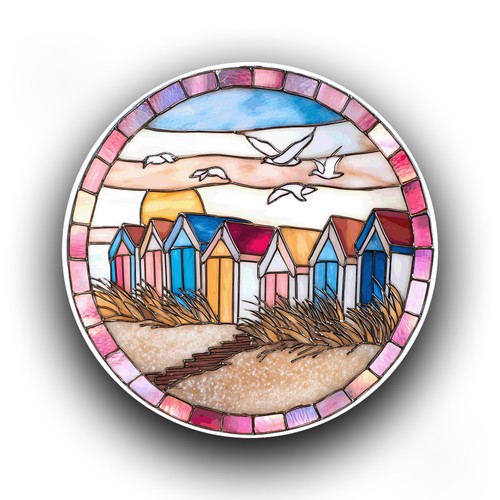 Beach hut coastal scene - hut,
