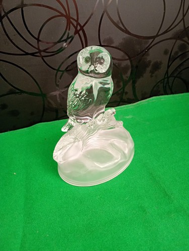 Vintage glass owl 12cm - glass, 15cm