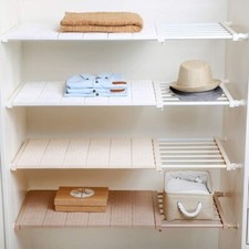 Yoillione Expandable Shelves Wardrobe Organiser Closet Storage Cupboard Shelf