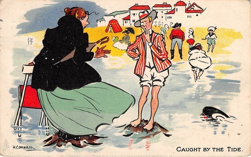 Postcard comic caught by - comic,