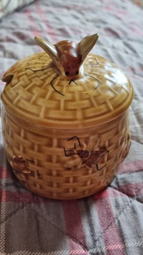 Vintage pottery bee hive - bee, honey