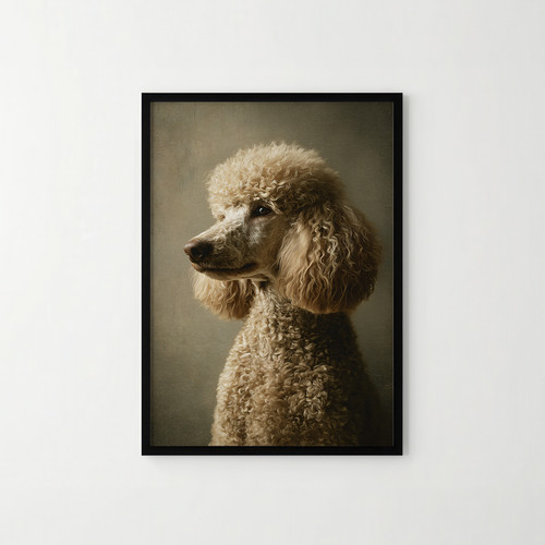 Borderless poodle portrait - a4,