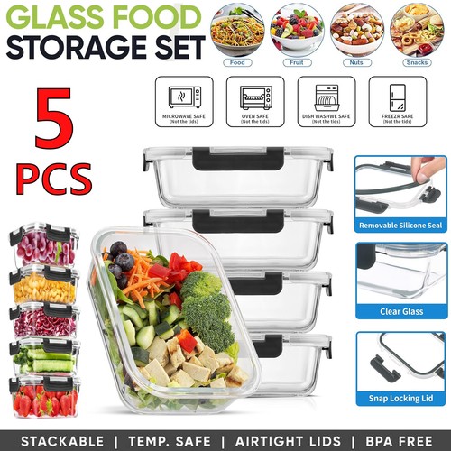 Glass food containers - 5x,