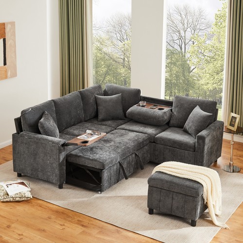 Shaped corner sofa bed - shaped,