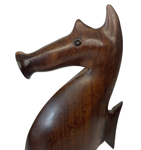 Vtg wooden seahorse sculpture - wooden,