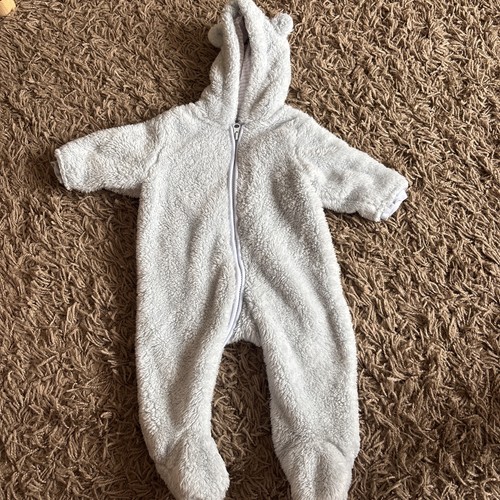 Boys blue fluffy - pramsuit, next