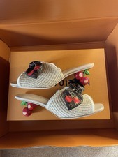 Louis Vuitton X Takashi Murakami Raffia Cherry Mules - EU37
