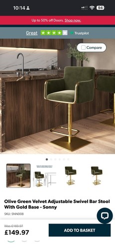 Olive green velvet - green, adjustable