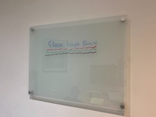Large Glass Drywipe Board 900 X 600mm with Pin Mounts - Excellent Condition