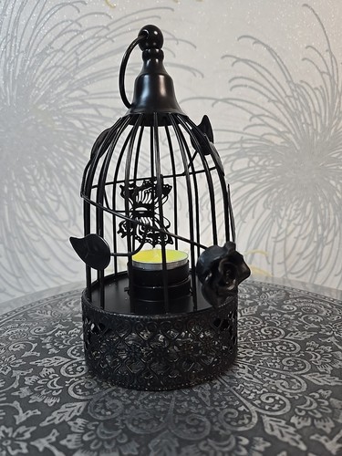 Black iron bird cage - iron,