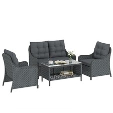 Outsunny 4 Piece Rattan Patio