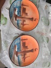 2 Terracotta Hand Painted