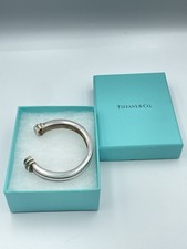 Tiffany & Co Atlas Groove Sterling Silver Open Cuff Bangle Bracelet
