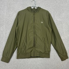 Fred Perry Jacket Mens Small Hooded Brentham Lightweight Khaki Green 